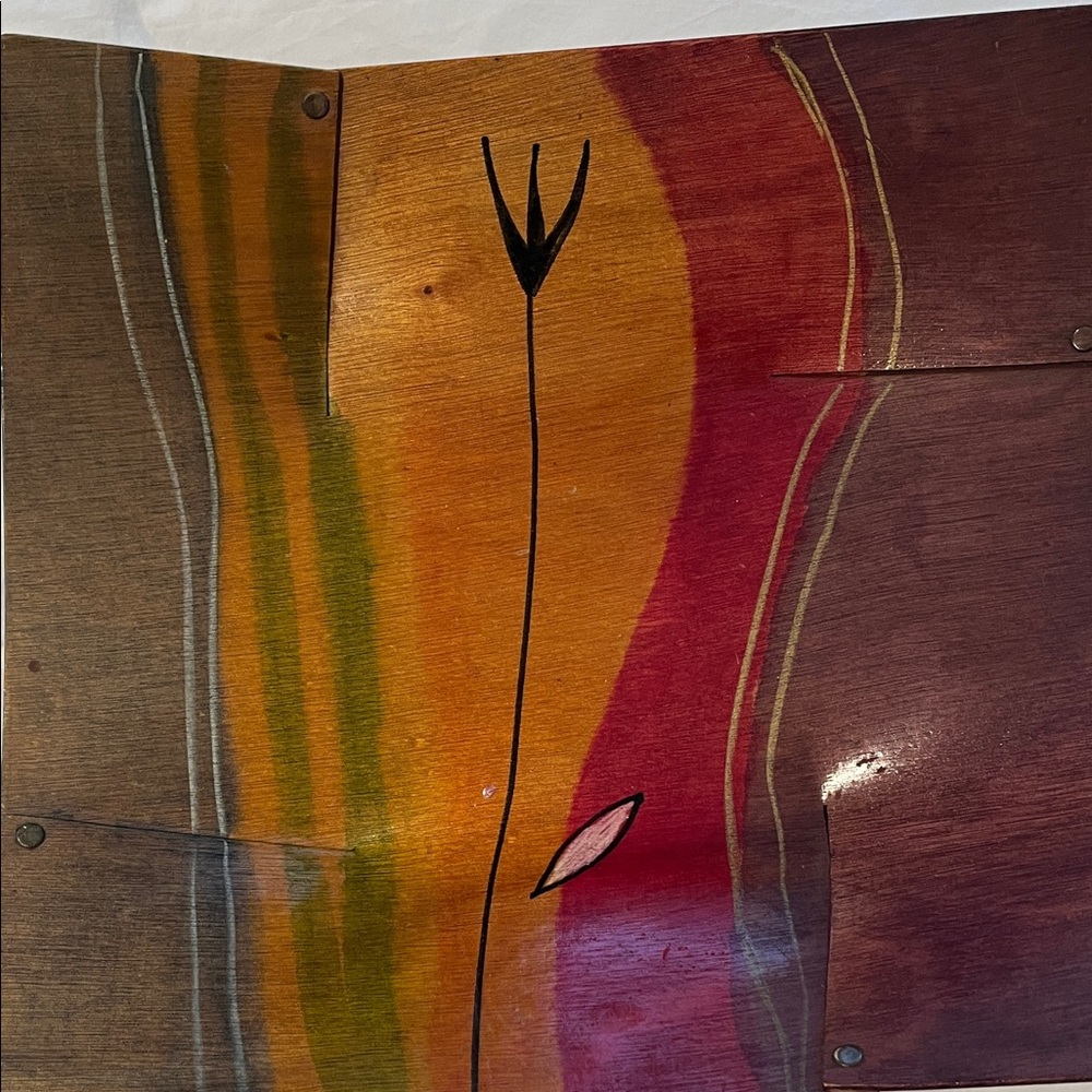 Abstract Wooden  Art with Colorful Design